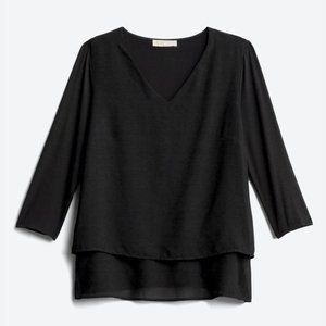 MICHAEL KORS Sariyah V Neck Mix Material Blouse